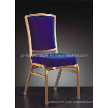 Golden Aluminum Frame Blue Fabric Hotel Chair (YC-C67)